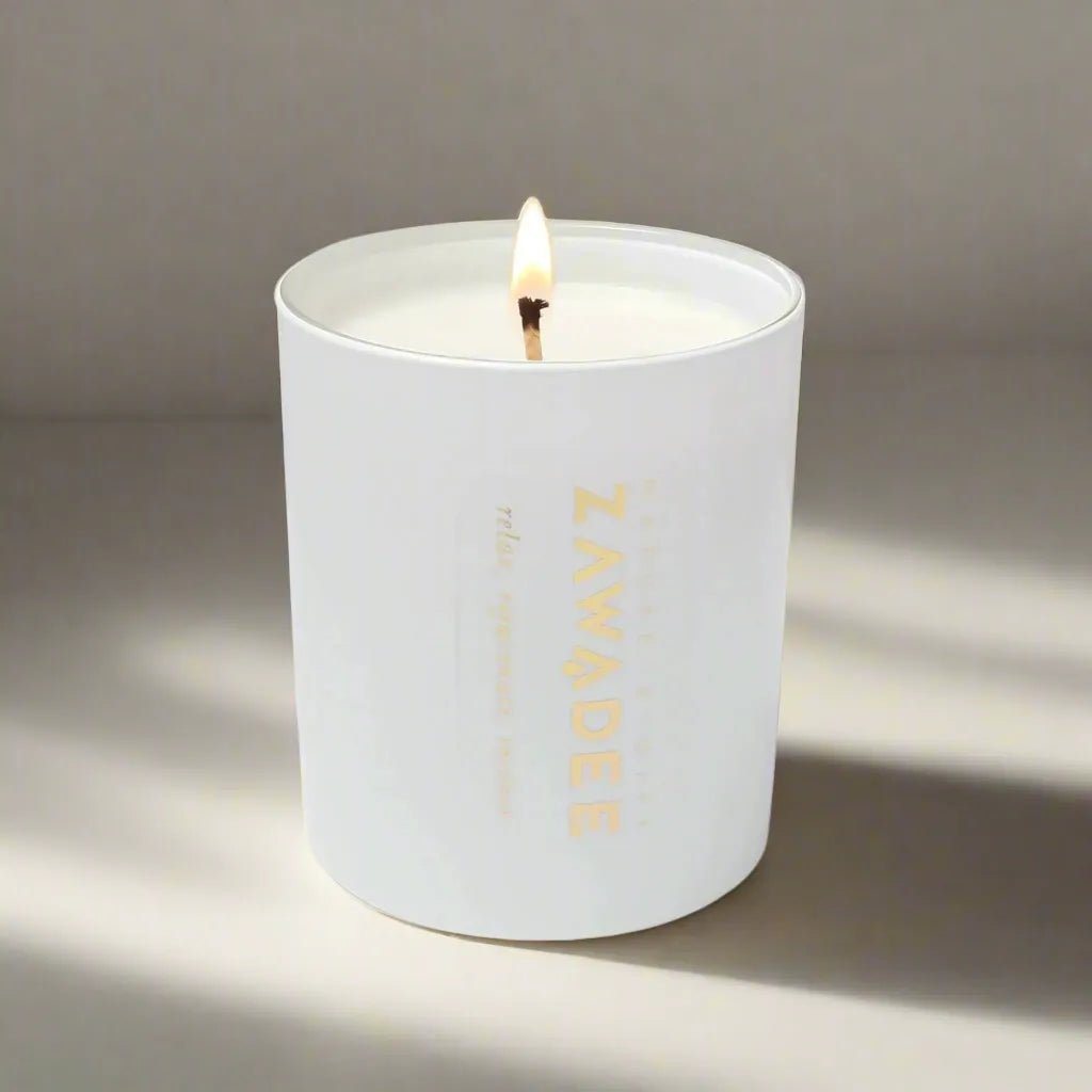 White Musk Soy & Coconut Scented Candle - Zawadee_Scented Candle White Musk Soy & Coconut Scented Candle - Zawadee_Scented Candle