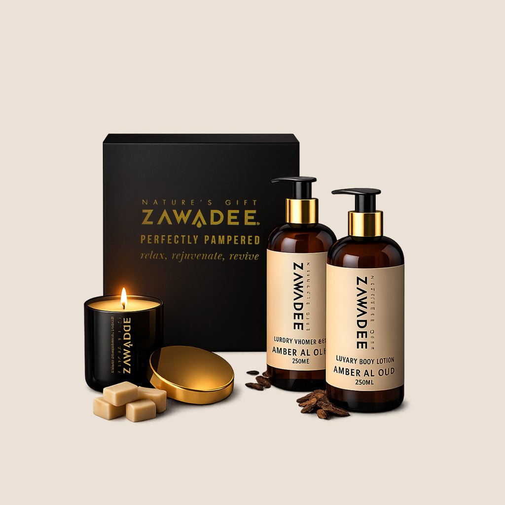 Amber Al Oud Luxury Gift Set | Oud Candle & Body Ritual - Zawadee_Gifts