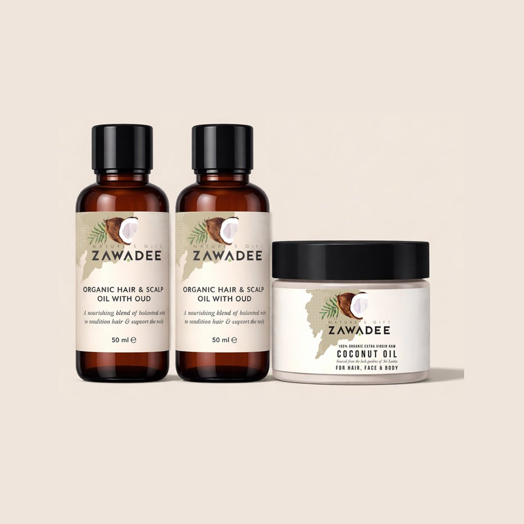 Cashmere Oud Beard Ritual | Oud Hair Oils & Coconut Nourish Set - Zawadee_Gifts