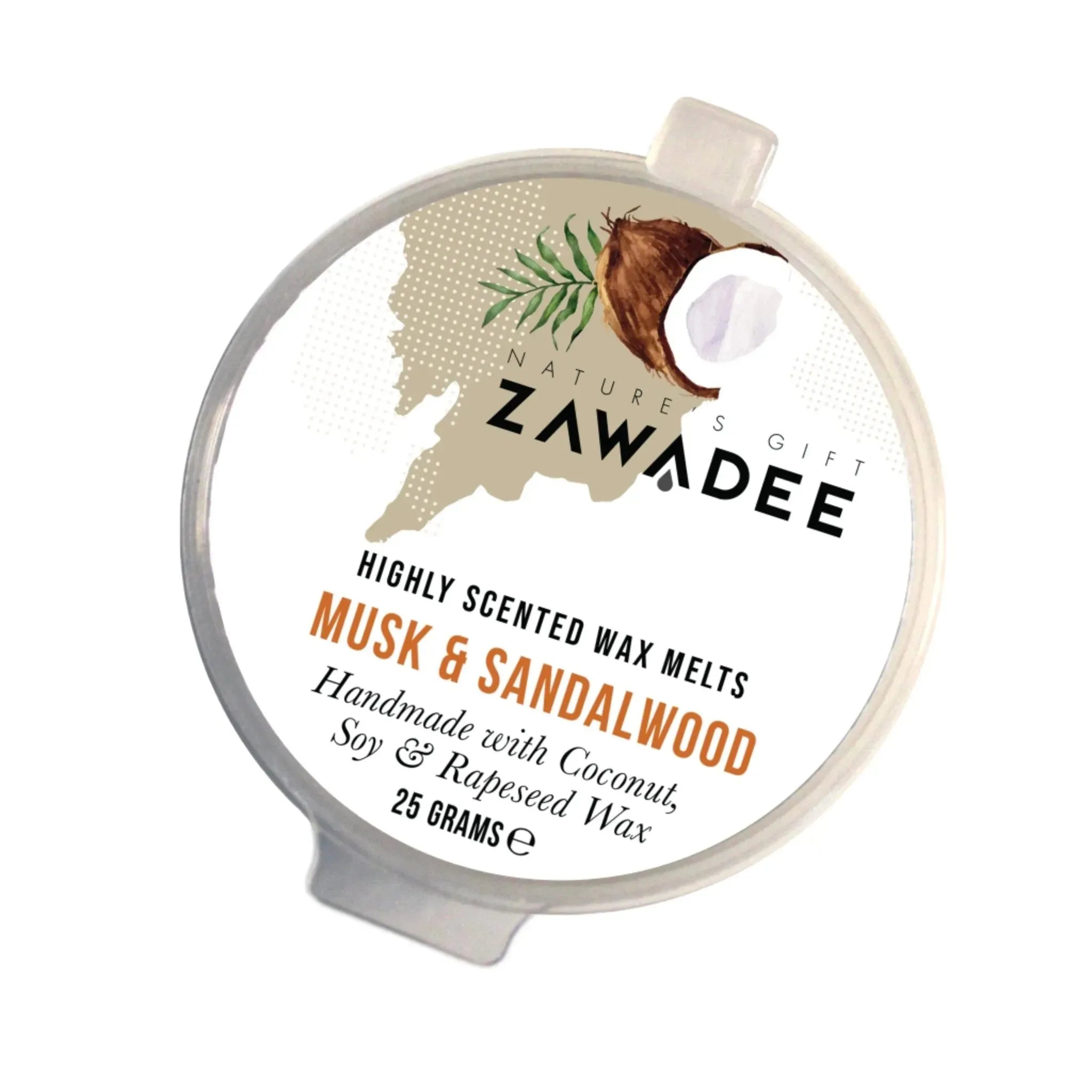 Musk & Sandalwood Scented Wax Melt Pot - Zawadee_Wax Melts