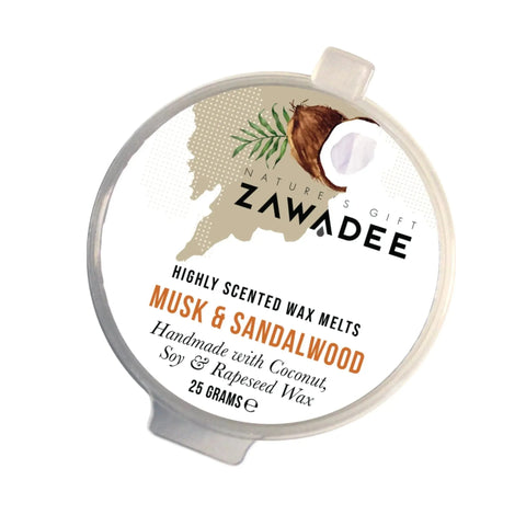 Musk & Sandalwood Scented Wax Melt Pot - Zawadee_Wax Melts