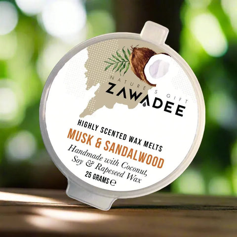 Musk & Sandalwood Scented Wax Melt Pot - Zawadee_Wax Melts