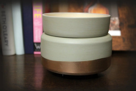 Rose Gold & Grey Ceramic Wax & Candle Warmer - Zawadee_Ceramic Wax Burner