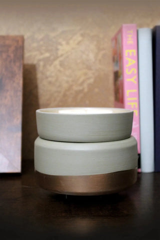 Rose Gold & Grey Ceramic Wax & Candle Warmer - Zawadee_Ceramic Wax Burner