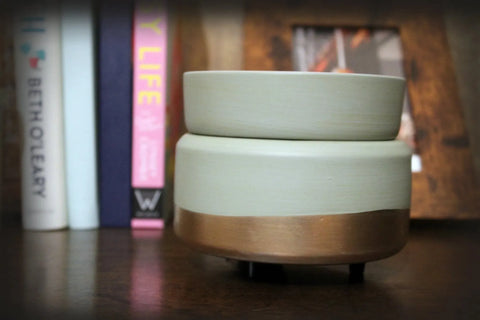 Rose Gold & Grey Ceramic Wax & Candle Warmer - Zawadee_Ceramic Wax Burner