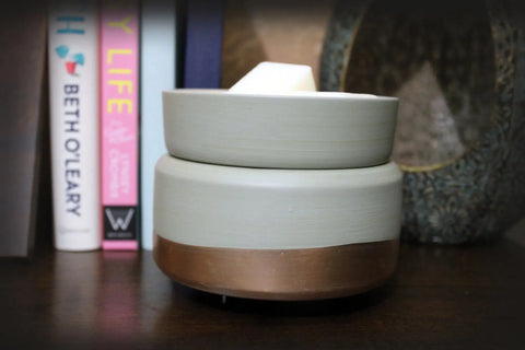 Rose Gold & Grey Ceramic Wax & Candle Warmer - Zawadee_Ceramic Wax Burner